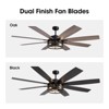 Siljoy 72-in Indoor Matte Black Caged Ceiling Fan with Light Kit Reversible Blades and 6 Spand and Remote Included - 3 of 4