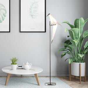 HOMLUX 63 Inch Silver Thousand Origami Crane Lamp Modern Floor Lamp Bird Swing Floor Light Suitable for Bedroom Study Living Room Cafe Shop - 1 of 4