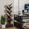 KWPZQEB Bookshelf, Industrial Book Shelf with Open Display Shelving and Drawer, Tall Display Shelves in Living Room, Home, Office, Rustic Brown - 2 of 4
