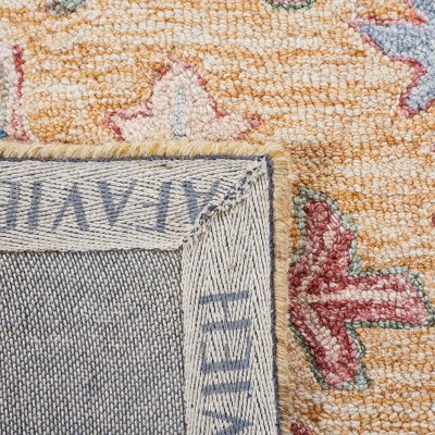 Ivory and Yellow Hand-Tufted Wool Area Rug, 5' x 8'