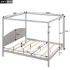 CAVINAS King Size Canopy Bed Modern Pine Bed Frame with Headboard and Support Legs for Bedroom - 4 of 4