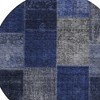 Navy Blue And Denim Blue Patchwork Washable Indoor Outdoor Area Rug - 4 of 4