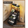 GALAXHERO Nightstand Set of 2 with Charging Station, LED Bedside Table with 2 Drawers Fabric Storage Dresser Modern Night Stand with Bluetooth Lights - 3 of 4