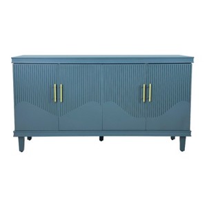 TIRAMISUBEST 59.84" Wide 4-Door Storage Cabinet with Wheels - Blue Mobile File Organizer for Home & Office - 1 of 4