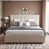 Lift-up Upholstered Platform Bed with Storage, Full-Size Bed Frame with Hydraulic System and Vertical Channel Headboard - Leovsnove - 2 of 4