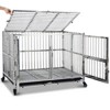 48-Inch Upgraded Heavy Duty Dog Crate for Large Dogs with Reinforced Base Plate On Wheels Dog Crate for Highly Anxious Dogs - 2 of 4