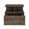 Lyngins Modern Floating Nightstand–Wall-Mounted, Cement-Look Finish, 2-Tier Shelf, End Table for Bedroom, Side Table with Drawer - 4 of 4