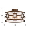 Possini Euro Design Deco Bling Modern Ceiling Light Semi Flush Mount Fixture 16" Wide Warm Bronze 3-Light Crystal Organza Drum Shade for Living Room - 4 of 4