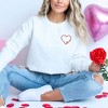 Simply Sage Market Women's Graphic Sweatshirt Embroidered Love Cursive Heart - 2 of 4