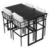 CAVINAS 5 Piece Patio Furniture Set Wrought Iron Outdoor Table Set Acacia Wood Patio Furniture with 4 Chairs for Garden - 4 of 4