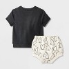 Baby 2pc Halloween Ghost Friends T-Shirt & Bloomer Set - Cat & Jack™ Black - 2 of 4
