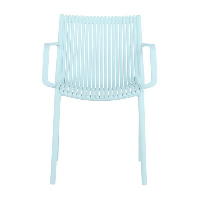 GlasFlength Accent Chairs Stackable Seating Set All Weather Versatile For Indoor Outdoor Living Garden Restaurant, Blue, 21.26"*20.08"*31.5"