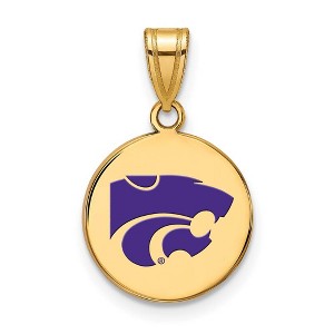 Black Bow Jewelry 14k Yellow Gold Plated Sterling Silver Kansas State Wildcats NCAA Medium Pendant - 1 of 3