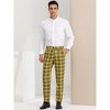 Lars Amadeus Men's Plaid Printed Regular Fit Flat Front Work Prom Dress Pants - 3 of 4