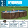 Bestway Hydrium 24' x 12' x 52" Oval Above Ground Swimming Pool Set Outdooor Steel Wall Family Pool with Sand Filter, Ladder, & Cover, Brown Woodgrain - 2 of 4
