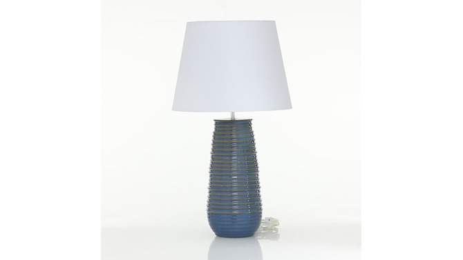 Ceramic Table Lamp with Drum Shade Blue - Olivia &#38; May, 2 of 12, play video