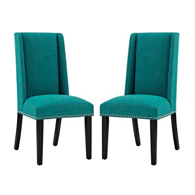Modway Baron Dining Chair Fabric Set of 2 - Teal