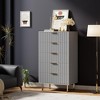 Whizmax White 5-Drawer Dresser, 48" Tall Modern Chest with Deep Storage & Wide Top, Fluted Wood Organizer for Bedroom/Living Room/Hallway - 4 of 4