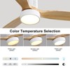 Modern Flush Mount Ceiling Fan 52'' Low Profile Ceiling Fan with Lights and Remote 3 Wood Blades Dimmable LED Reversible DC for Kitchen Bedroom - 3 of 4