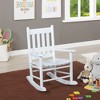 Simple Relax Wooden Youth Rocking Chair with Slatted Backrest in White - 2 of 4