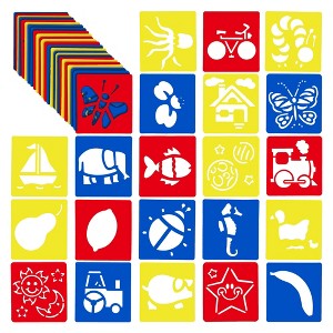 Juvale 54 Pack Drawing Stencils, Hollow Out Drawing Templates, Plastic Animal Stencils for Craft Projects, 5.6 x 6 In - 1 of 4