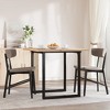 vidaXL Dining Table - Solid Wood Pine & Steel - O-Frame - Living Room/Kitchen/Dining Room - 31.5"x31.5"x29.7" - Brown Square Color - Rustic Look - 3 of 4