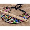 Anna-Kaci Women's Bohemian Beaded Statement Necklace with Multicolored Accents, Unique Design, Adjustable Chain, Perfect Bold Statement - White - 3 of 3