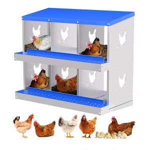 Garvee 8/10-Hole Metal Chicken Nesting Box with Perch, Roll-Away Egg Design, Wall Mount or Freestanding, Heavy-Duty Galvanized Steel - 1 of 4