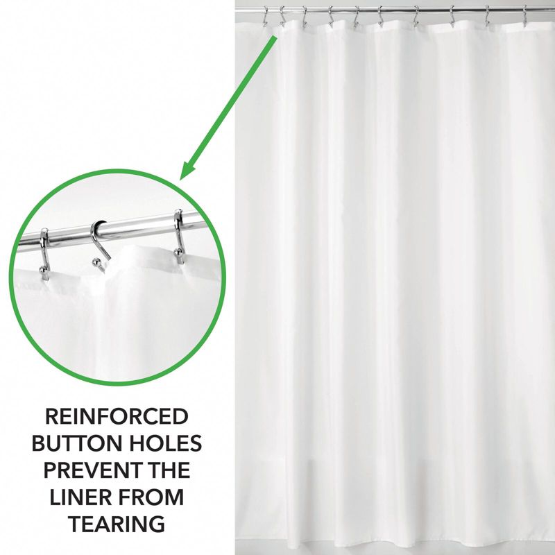 mDesign Heavy Duty Flat Weave Polyester Shower Curtain Liner, 5 of 9