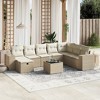 vidaXL Garden Sofa Set Beige Poly Rattan, Tempered Glass, Steel Large - 2 of 4