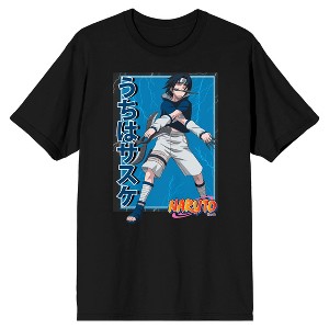 Naruto Shippuden Sasuke Uchiha Bladed Weapons Men's Black T-shirt - 1 of 3