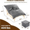 Docred Oversized Chaise Lounge Chair with Ottoman Linen-Cotton Sleeper Sofa Bed with Throw Pillows, Modern Comfy Couches Chairs - 2 of 4