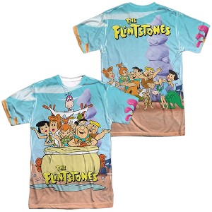 Men's Flintstones Gang (Front Back Print) Short Sleeve Costume T-Shirt - 1 of 4