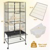 69 Inch Large Standing Bird Cage, Wrought Iron Parrot Cage with Perches & Wheels, Metal Flight Bird Cage for Parakeet Cockatiel Lovebird Pigeons - 2 of 4
