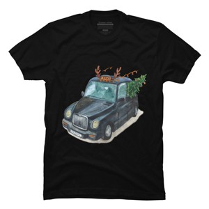 Men's Design By Humans Christmas Cab By ValerieShephard T-Shirt - 1 of 4