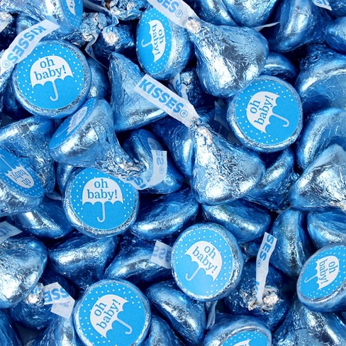 131 Pcs It's A Boy Baby Shower Candy Party Favors Miniatures & Light Blue Kisses (1.65 lbs, Approx. 131 Pcs)