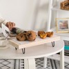 Vintiquewise Decorative Natural Wood Rectangular Tray Serving Board with Black Metal Stand - 2 of 4