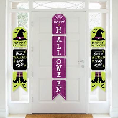 Big Dot of Happiness Happy Halloween - Hanging Vertical Paper Door Banners - Witch Party Wall Decoration Kit - Indoor Door Decor