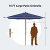 Costway 10FT Patio Wooden Market Table Umbrella Pulley with 8 Bamboo Ribs Sunshade Canopy Coffee/Gray/Navy/Wine/Beige - 3 of 4