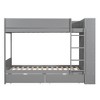 Whisen Twin over Twin Bunk Bed with 2 Storage Drawers and Multi-Compartment Cabinet - 3 of 4