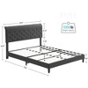 WhizMax Queen Platform Bed Frame with Adjustable Upholstered Headboard, Upholstered Mattress Foundation, No Box Spring Needed, Gray - 2 of 4