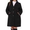 Agnes Orinda Women's Plus Size Winter Elegant Long Sleeve Notched Lapel Single-Breasted Pea Coats - 2 of 4