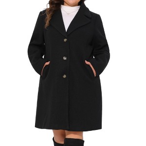 Women's Plus Size Winter Elegant Long Sleeve Notched Lapel Single
