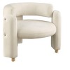 NicBex Velvet Barrel Accent Chair,Upholstered Living Room Chairs with Mid-Height Curved Backrest,Cozy Armchair,Accent Chairs for Living Room - 2 of 4