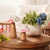 Wood Floral Patterned Mushroom (Set of 2) - 2 of 4