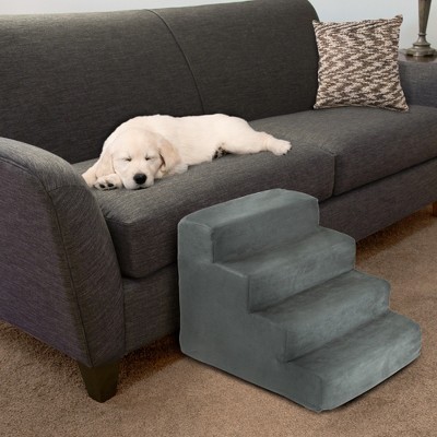 Gray High-Density Foam 4-Step Pet Stairs