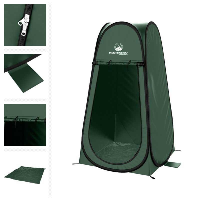Wakeman Outdoors Pop Up Privacy Tent, Green, 3 of 8