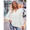 Women Boho Long Sleeve Shirts Dressy Casual v Neck Fall Fashion Tops Dot Flowy Blouses - 3 of 4