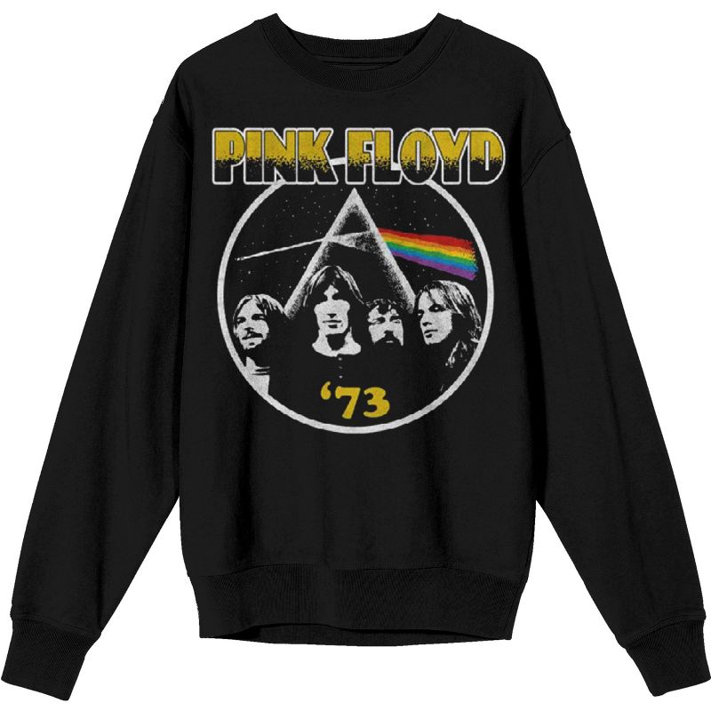 Pink Floyd Dark Side Of The Moon '73 Poster Art Men's Black Long Sleeve Sweatshirt, 1 of 4