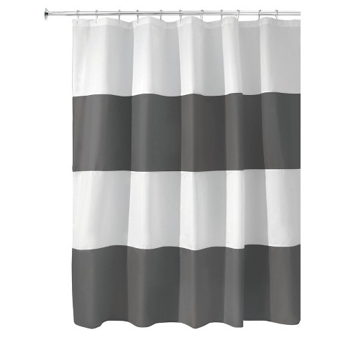 Idesign 72"x72" Zeno Wide Striped Shower Curtain Gray/white : Target